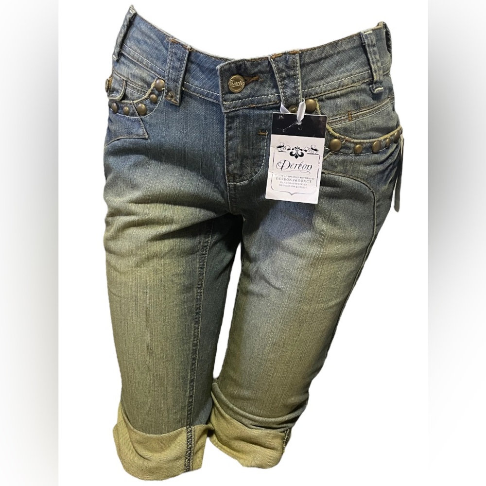 Rare Y2K Deréon Denim Capris - Picture 2 of 10
